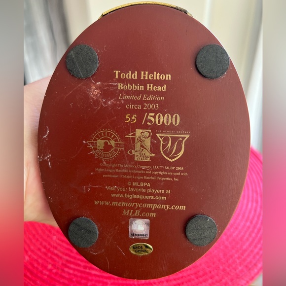 Authentic MLB Todd Helton #17 Colorado Rockies Memory Company Bobble Head figure - Picture 5 of 12